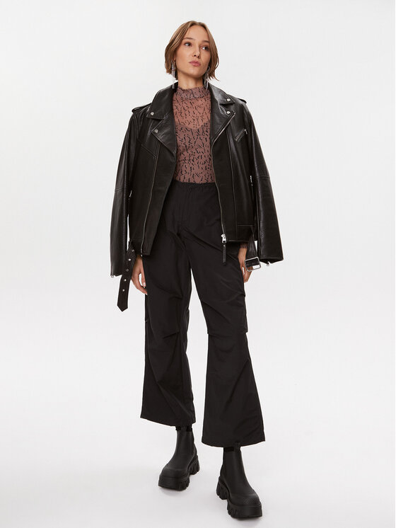 Vila Vila Блуза 14088372 Кафяв Slim Fit