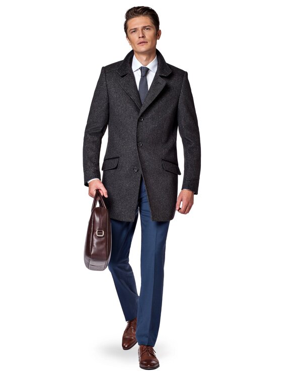 Lancerto Lancerto Płaszcz wełniany Andro KU054217000005 Szary Regular Fit