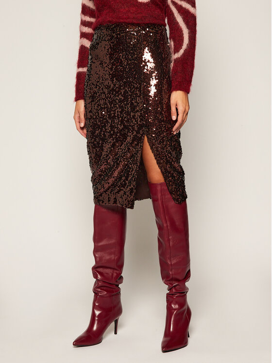 Marella Marella Midiseelik Negus 37760108 Pruun Slim Fit