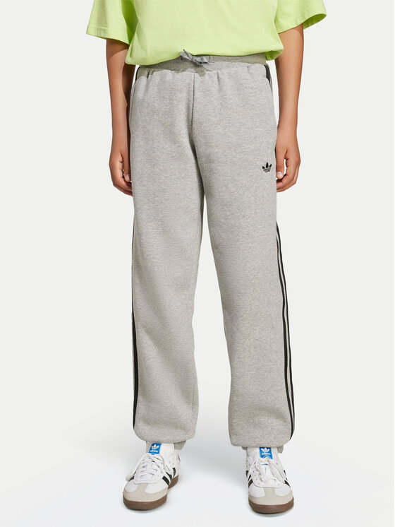 adidas adidas Spodnie dresowe 3-Stripes JW1090 Szary Loose Fit