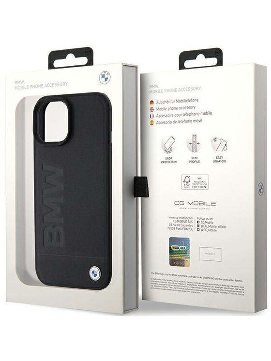 BMW Motorsport BMW Motorsport Etui na telefon Leather Hot Stamp Czarny