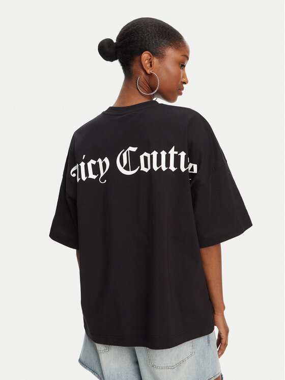 Juicy Couture Juicy Couture Tričko Boyfriend JCTES09 Čierna Relaxed Fit