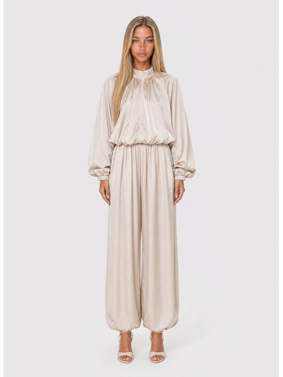 Agatha Studio Agatha Studio Komplet koszula i spodnie materiałowe A26LS-KA-K55 Beżowy Oversize