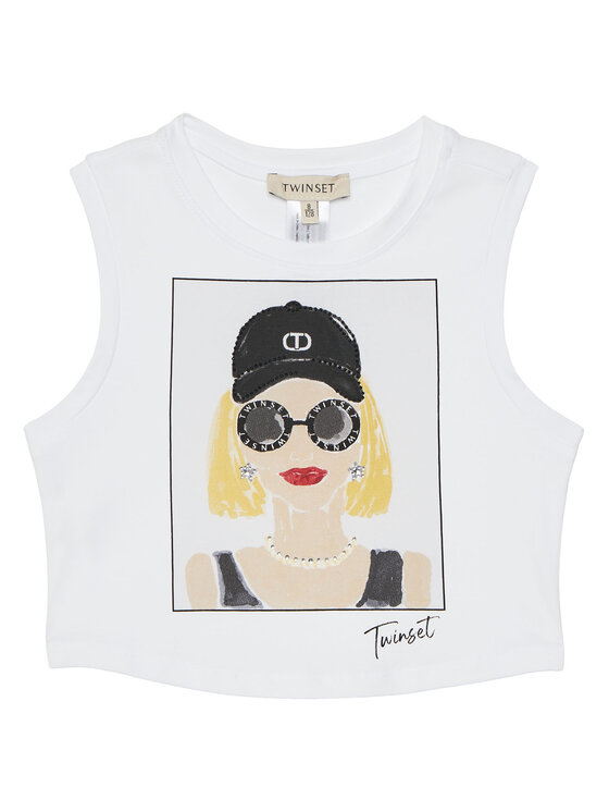TWINSET TWINSET топ 251GJ2483 Бял Regular Fit