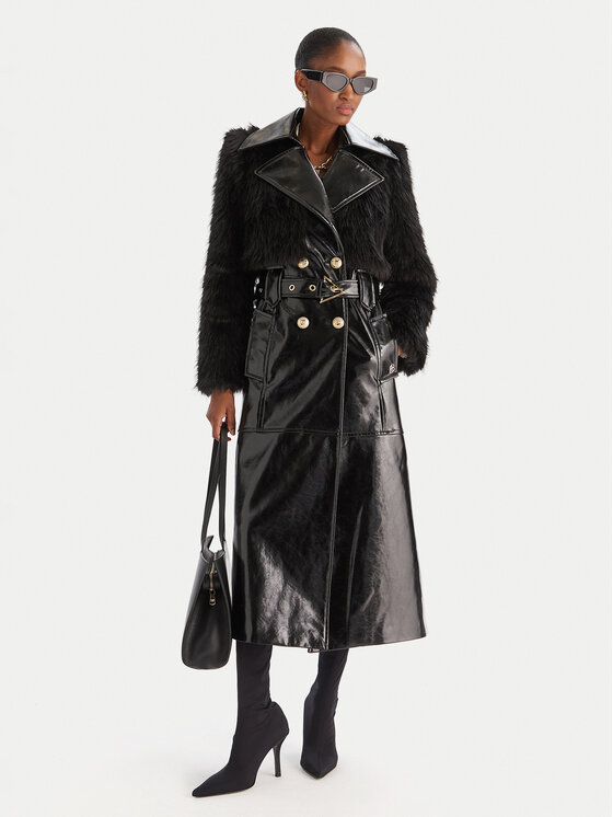 Babylon Babylon Jacke aus Kunstleder S00772 Schwarz Regular Fit