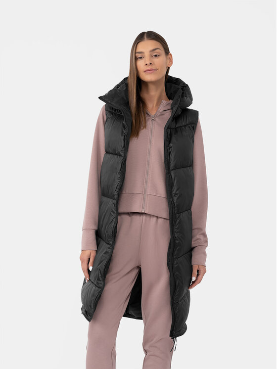 4F 4F Varrukateta jakk 4FAW23TVESF074 Must Regular Fit