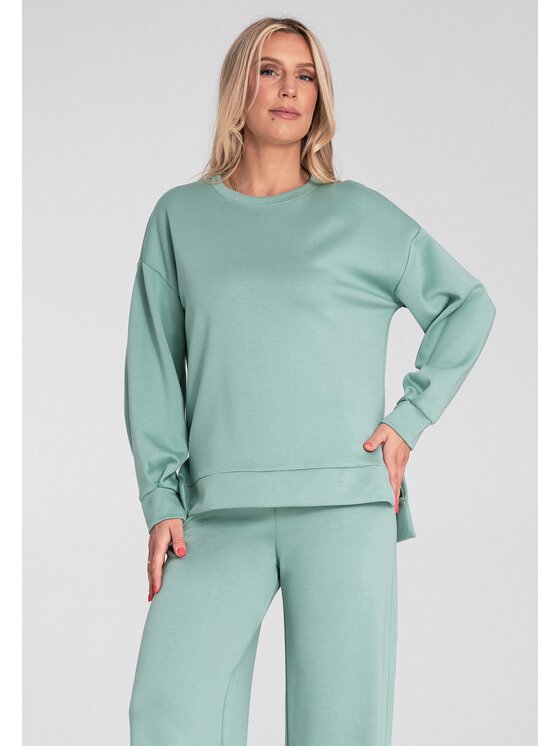 FIGL FIGL Bluza M1203 Zielony Regular Fit