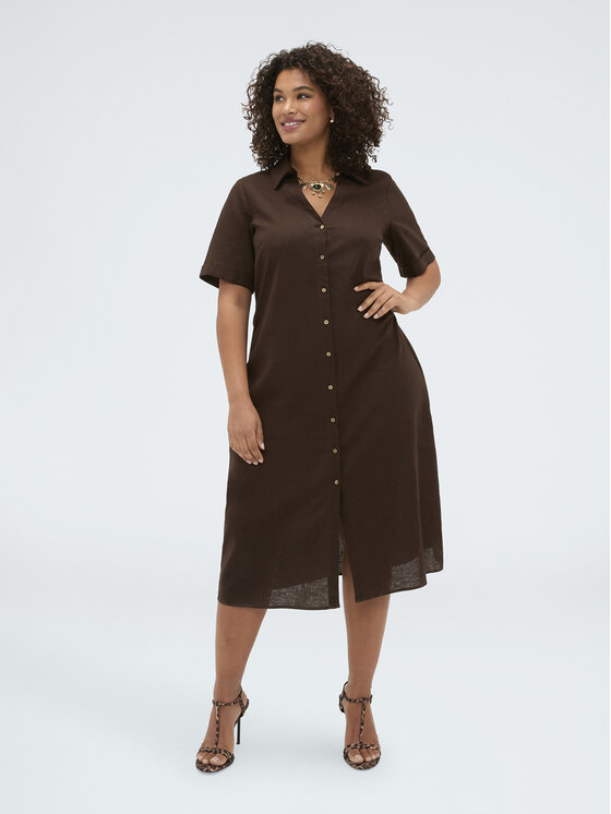 Fiorella Rubino Fiorella Rubino Sukienka codzienna 7082T001764N022 Brązowy A-Line Fit