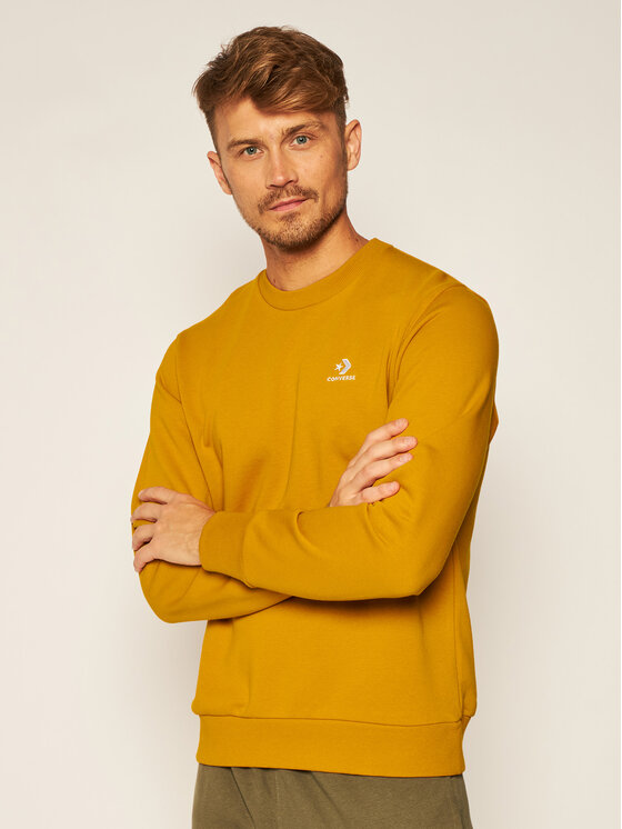 Converse Sweatshirt Embroidered Ft Crew 10020345 Jaune Regular Fit Modivo