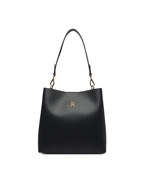 Tommy Hilfiger Tommy Hilfiger Geantă Th Icon Shoulder Bag Mono AW0AW19000 Negru