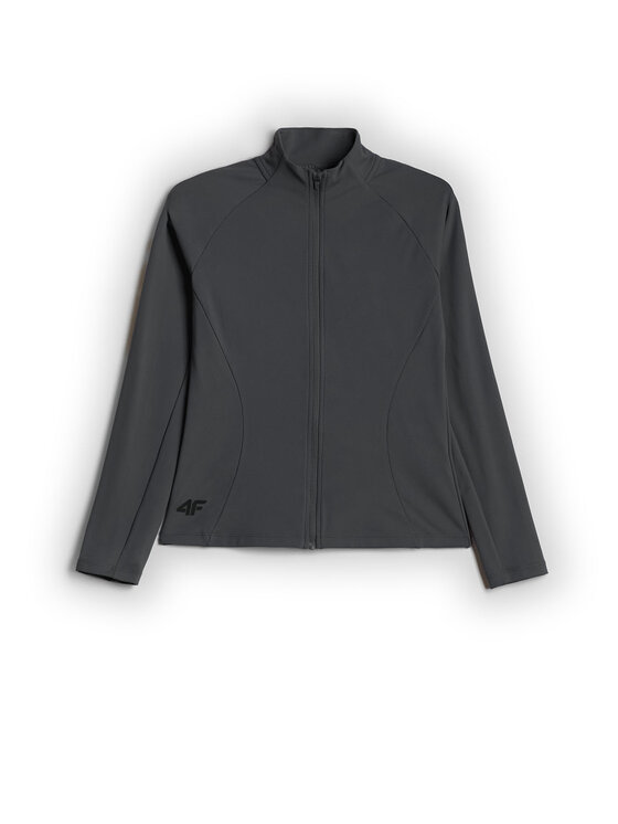 4F 4F Bluza techniczna BASIC+ Szary ciemny Slim Fit
