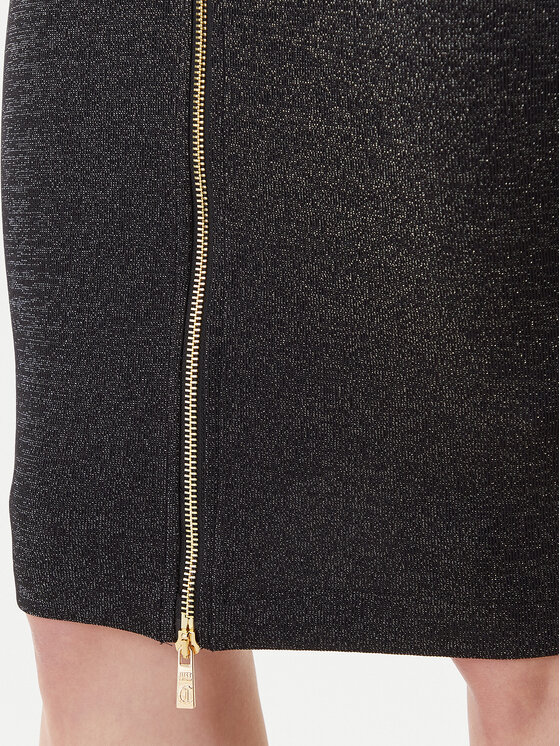 Just Cavalli Just Cavalli Kleid für den Alltag 79PAO905 J0251 Schwarz Slim Fit