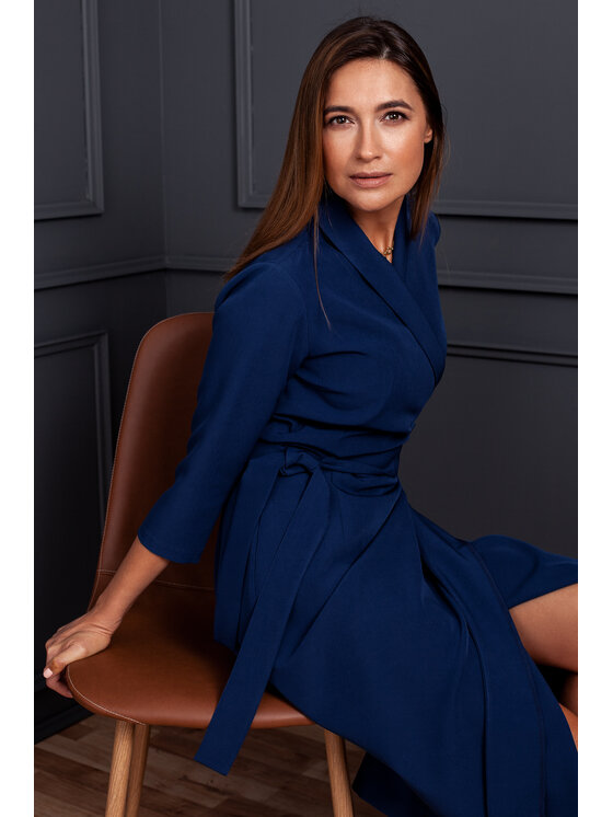 Stylove Stylove Každodenné šaty S175 Tmavomodrá Regular Fit
