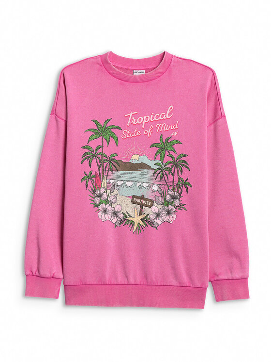 4F 4F Bluza SUMMER SPLASH Różowy Loose Fit