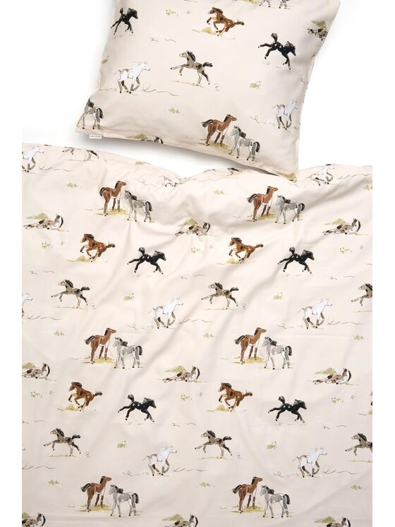White pocket White pocket Komplet pościeli we wzory Beżowy