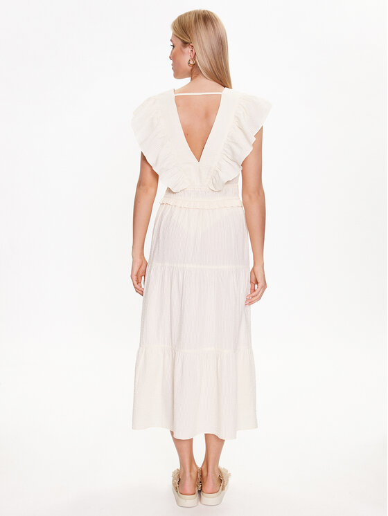 Gina Tricot Gina Tricot Suvekleit Ruffle dress 20443 Ekrüüvärv Regular Fit