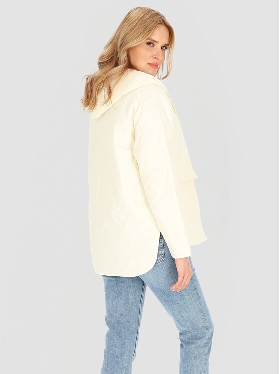 Perso Perso Kurtka damska BLE251046F Écru Regular Fit