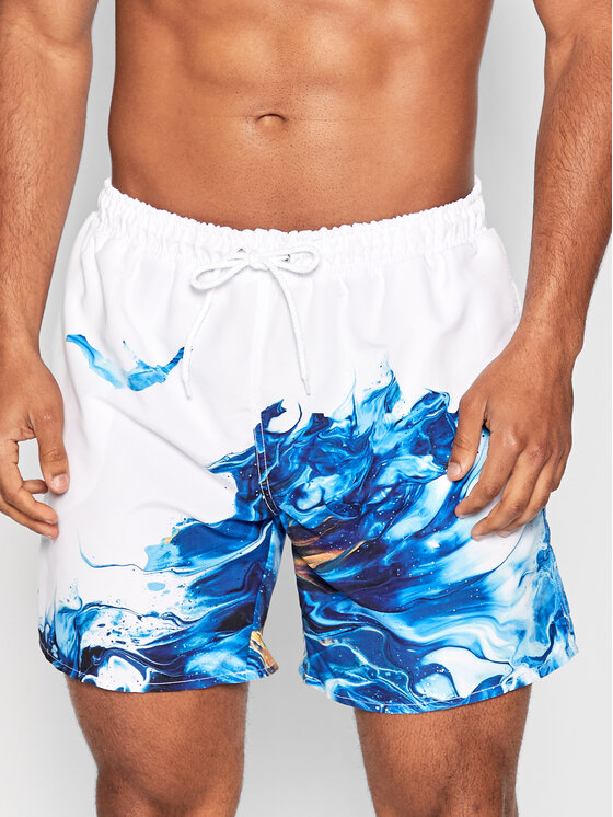 Pantaloncini da bagno Paint Pour Diver Blu Regular...