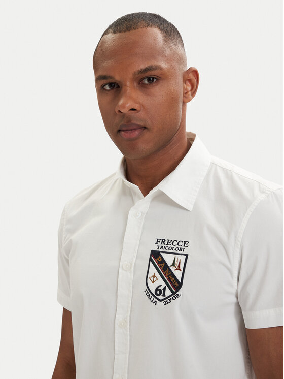 Aeronautica Militare Aeronautica Militare Marškiniai 261CA1326UCT03288 Balta Regular Fit