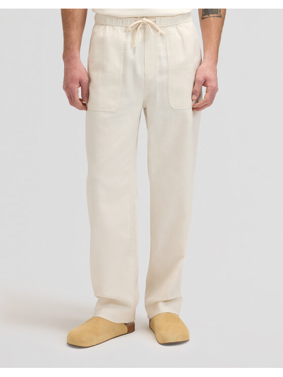 Lee Lee Jeansy UTILITY DRAWSTRING PANT Biały Loose Fit