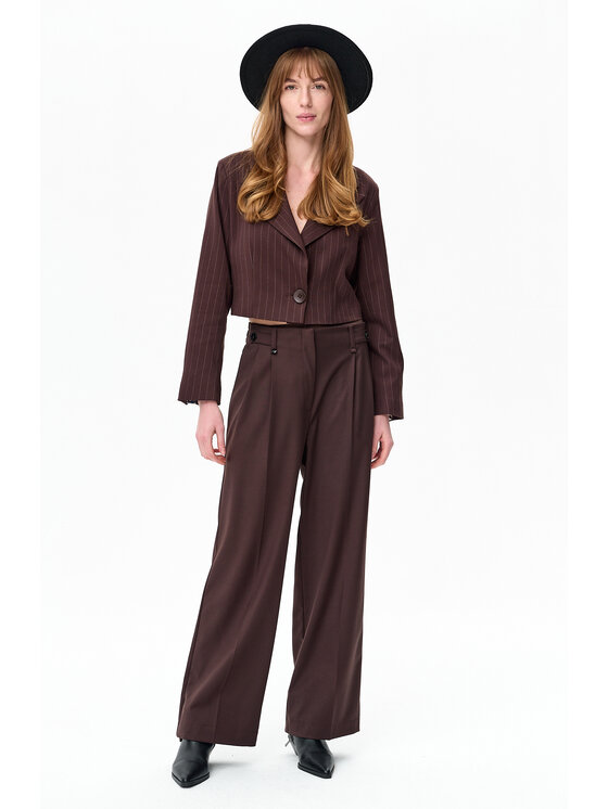 blue shadow blue shadow Spodnie damskie Offi Brązowy Regular Fit