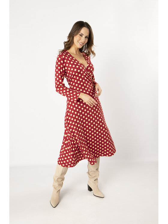 QUIOSQUE QUIOSQUE Každodenní šaty REDBEIGE DRESS Červená Regular Fit