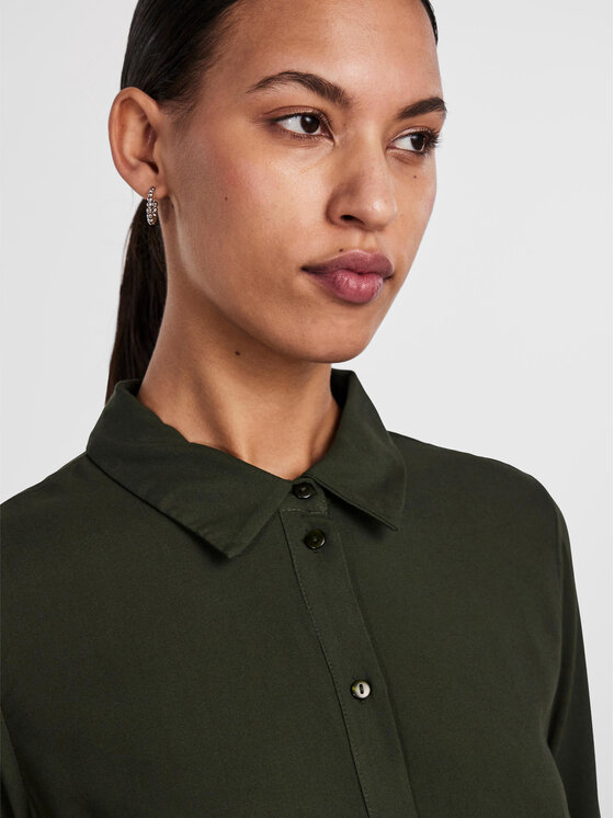 Pieces Pieces Haljina košulja 17140732 Zelena Regular Fit