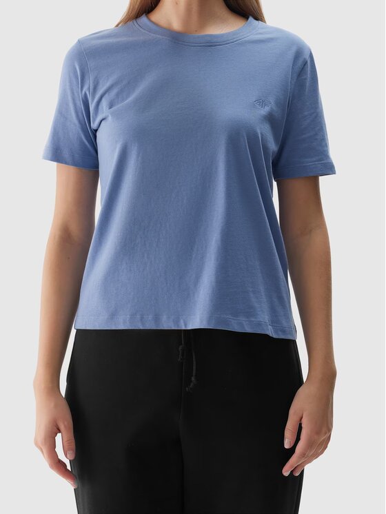 4F 4F T-Shirt 4FWAW24TTSHF1650 Μπλε Regular Fit