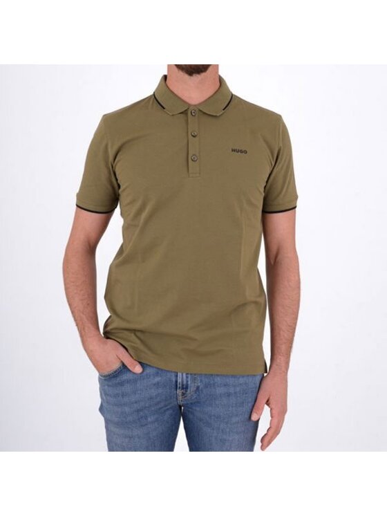 HUGO Hugo Polokošile Dinoso222 Khaki Slim Fit