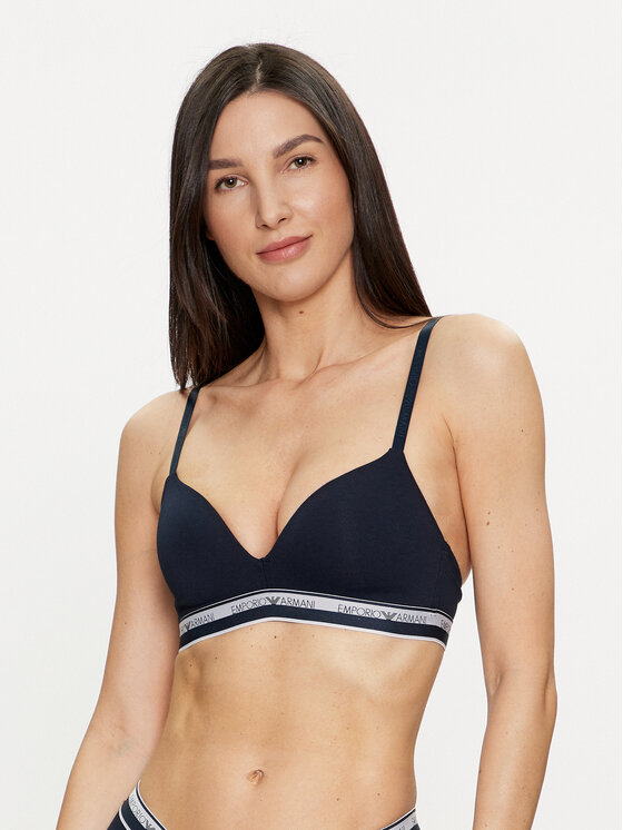 Emporio Armani Underwear Podprsenka bez kostíc 164410 4R227 00135 Tmavomodrá