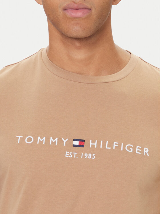 Tommy Hilfiger Tommy Hilfiger Tričko Logo MW0MW11797 Béžová Slim Fit