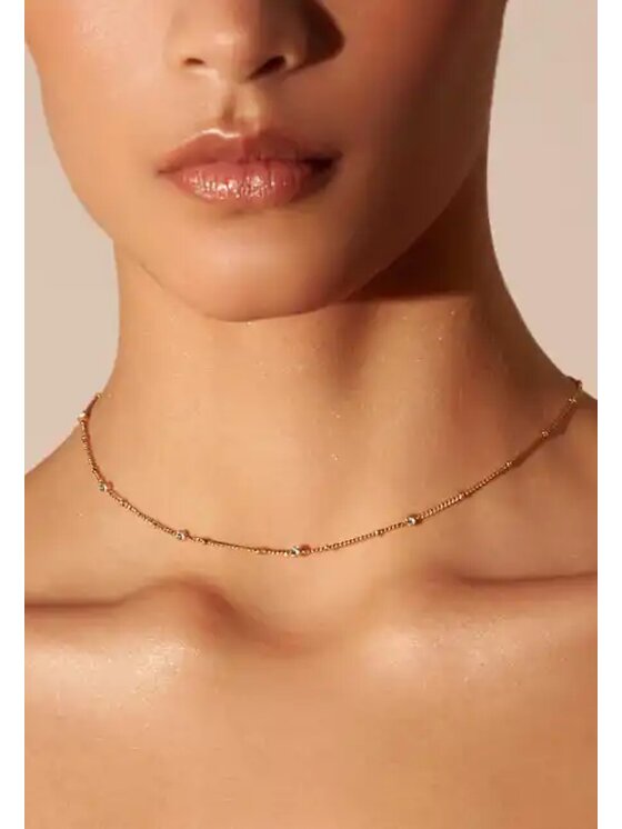 Rosefield Rosefield Naszyjnik Multi Crystal Necklace Złoty