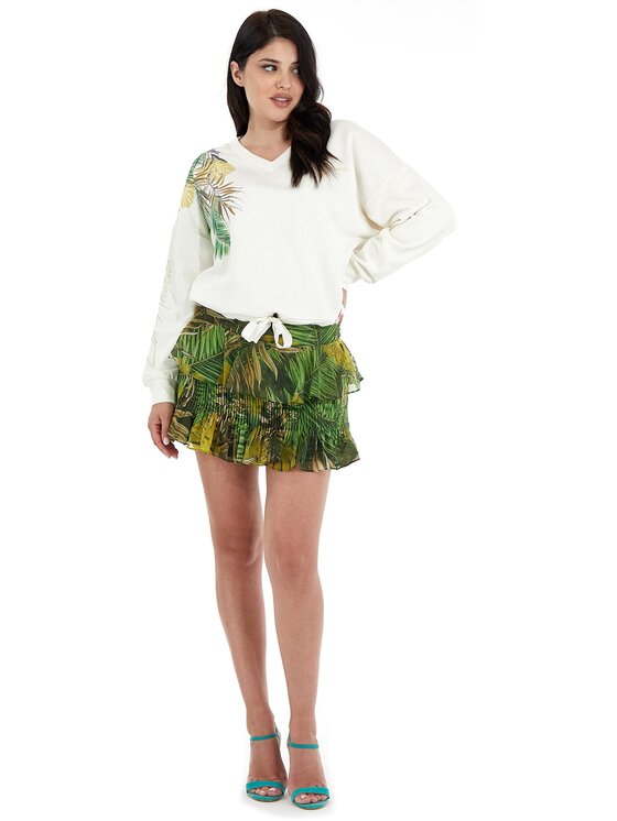 Guess Guess Суитшърт Palm W3GQ16 K8802 Екрю Relaxed Fit