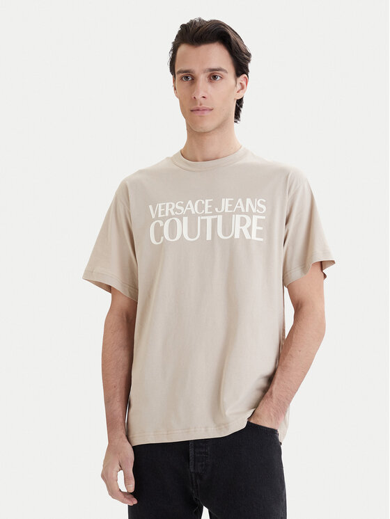 Versace Jeans Couture Versace Jeans Couture Marškinėliai 80GAHT01 CJ00T Smėlio Regular Fit