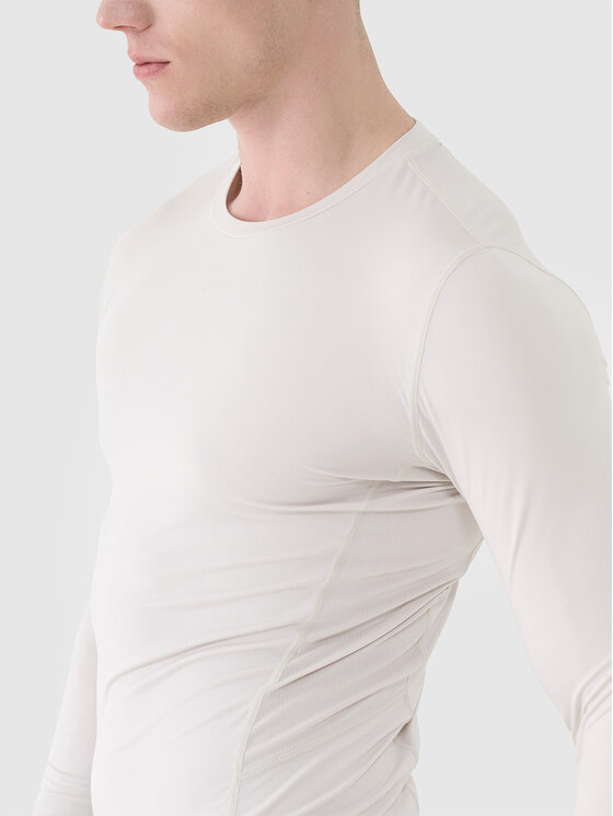 4F 4F Koszulka techniczna BASIC+ Kremowy Slim Fit