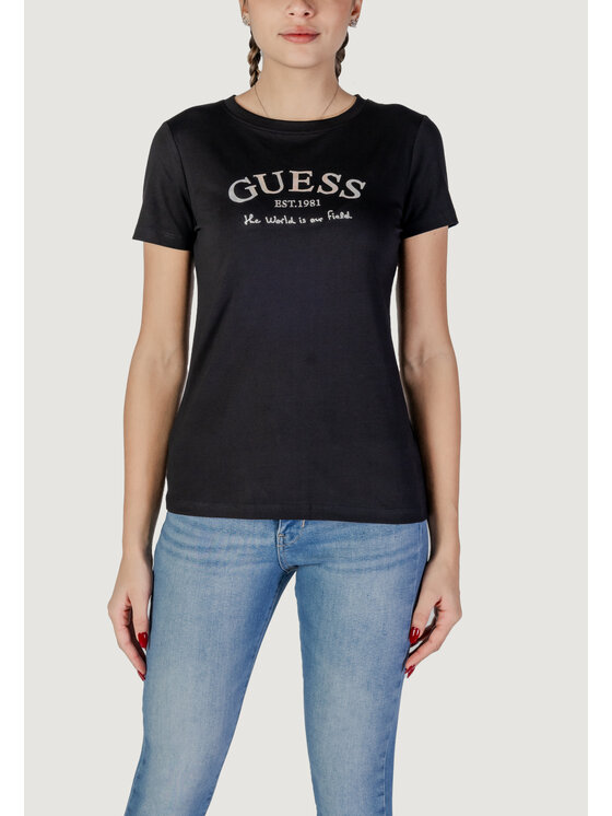 Guess T-krekls V5RI16 J1314 Melns Shirt Fit