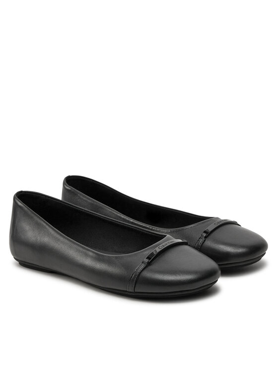 Calvin Klein Calvin Klein Baleríny Ballerina W/M Bar Lth HW0HW02145 Černá