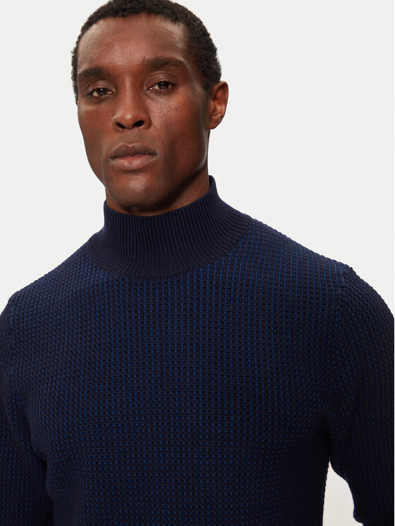 BOSS Boss Bluză cu gât H-Emaurelio 50526833 Bleumarin Regular Fit