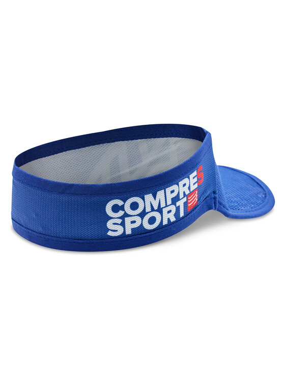 COMPRESSPORT Visier Für Läufer - Ultralight Schweißband Mit Sonnenschutz Weiß/Blau