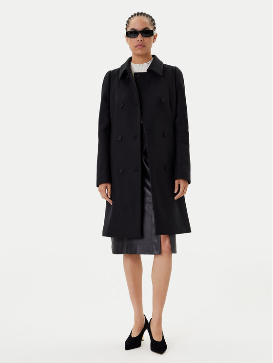 BOSS BOSS Wollmantel Cale 50550723 Schwarz Relaxed Fit