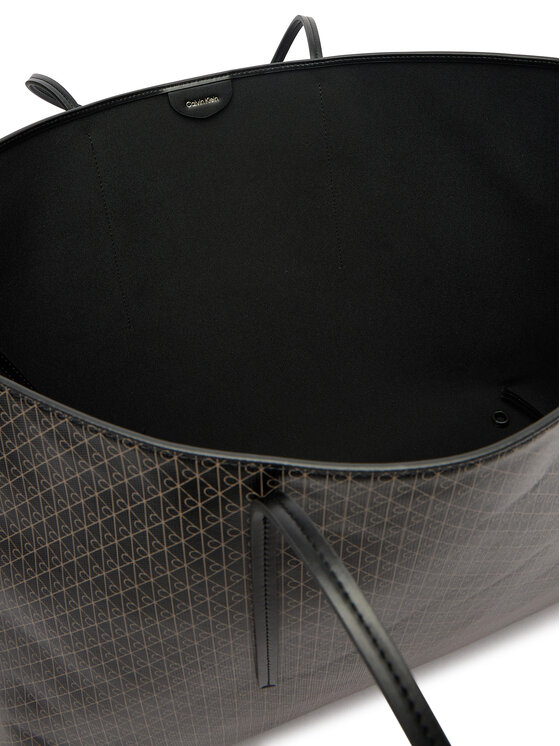 Calvin Klein Calvin Klein Дамска чанта Emblem Aop Large Tote W/ Pouch LV04F3364G Черен