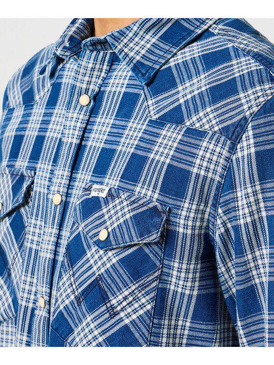 Wrangler Wrangler Koszula 112357250 Niebieski Regular Fit