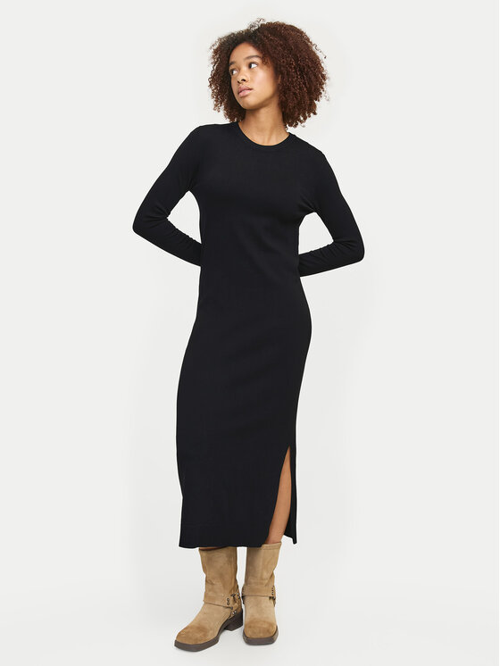 JJXX JJXX Džemper haljina Marilyn 12261027 Crna Slim Fit