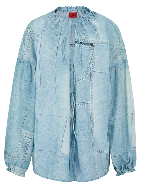HUGO Hugo Блузка 50488558 Голубий Oversize