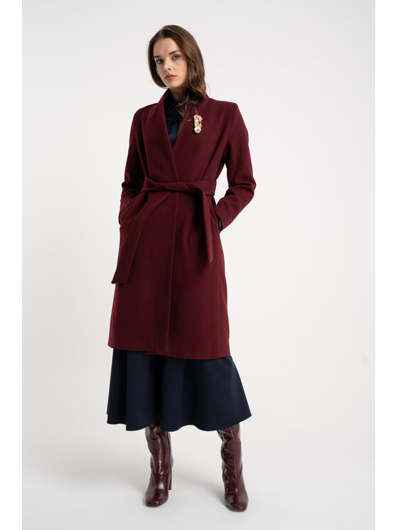 CLICK CLICK Παλτό χειμωνιάτικο 70-0022 Μπορντό Reglan Fit