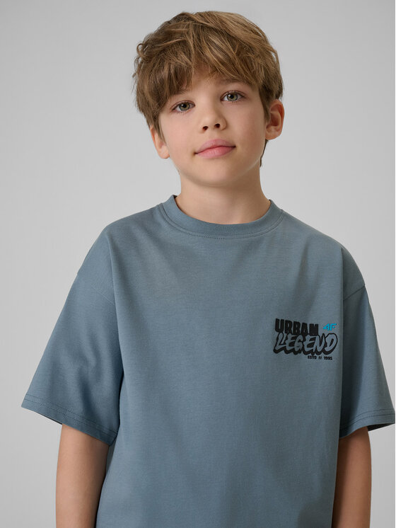 4F 4F T-Shirt SKATE & RIDE Turkusowy Regular Fit