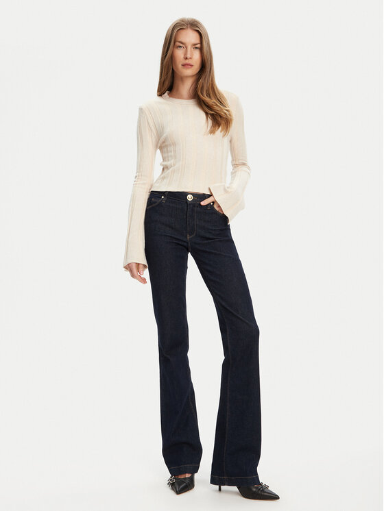 Guess Guess Pulover W5YR13 Z3OT0 Bej Regular Fit
