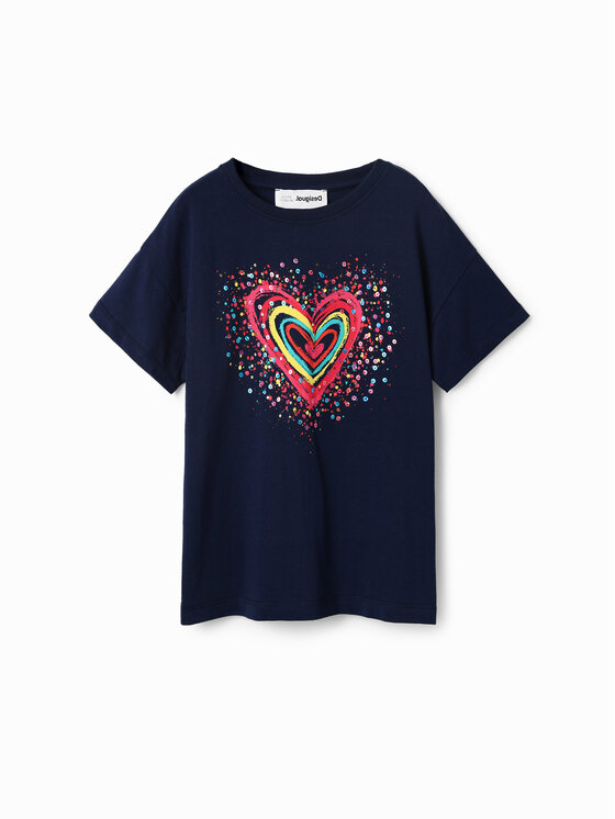 Desigual Tricou 23SGTK20 Bleumarin Regular Fit