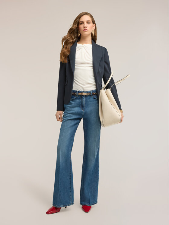 Motivi Motivi Jeansy P415Q004330N024 Niebieski Flare Fit