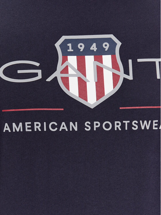 Gant Gant Tričko Reg Archive Shield Ss 2003199 Tmavomodrá Regular Fit